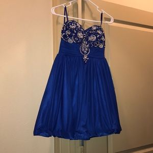 Royal Blue Strapless Prom Dress